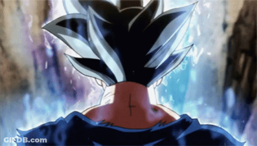 Ultra Instinct Goku Turning Around GIF