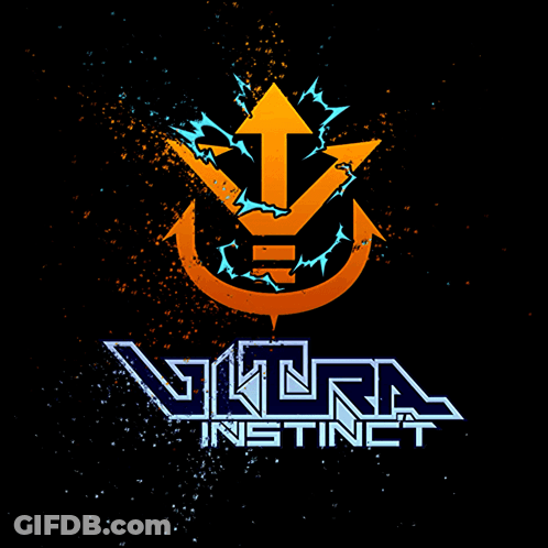 Ultra Instinct Video Game Logo With Arrow GIF