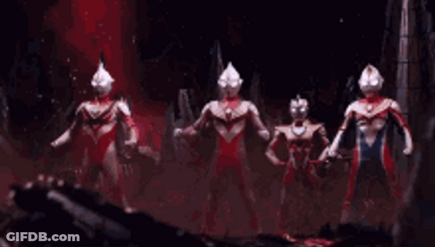 Ultraman Variant Team Work Fight Attack Mode GIF