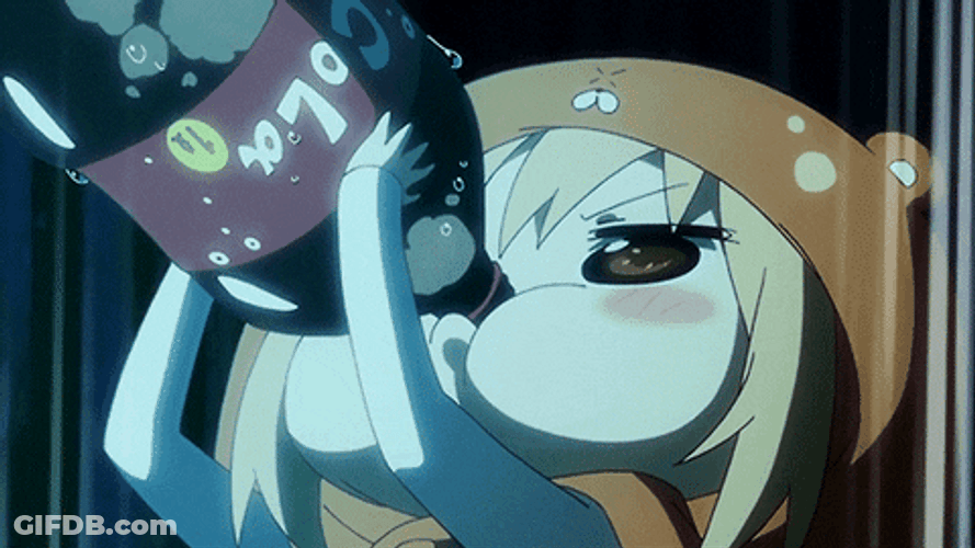 Umaru Chugging Drinking Soda GIF