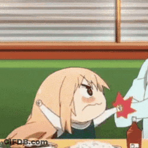 Umaru Complaining Smacking Arms GIF