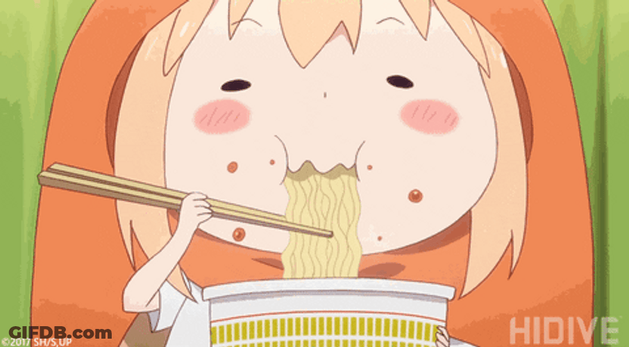 Umaru Eating Ramen Noodles Cute GIF
