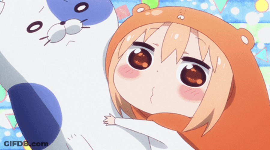 Umaru Hugging Stuffed Toy Cat Cute GIF