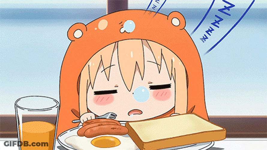 Umaru Sleeping In Front Of Food GIF