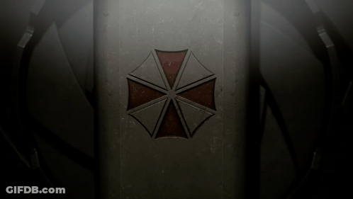 Umbrella Corporation Logo On Black GIF