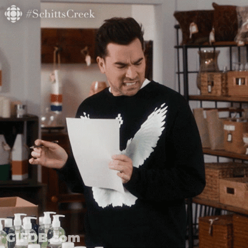 Unacceptable Dan Levy Schitts Creek GIF
