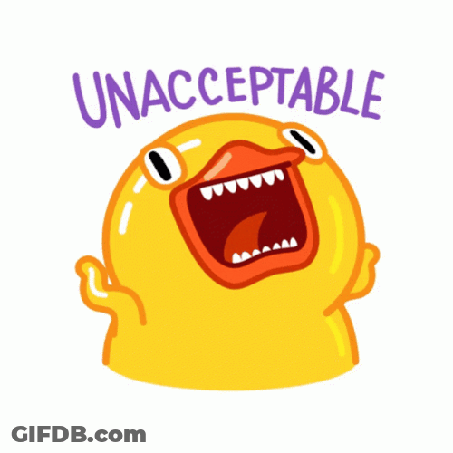Unacceptable Frantic Duck Cartoon GIF