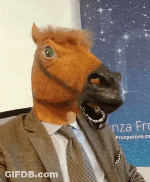 Unbelievable Headache SMH Horse Face Mask GIF