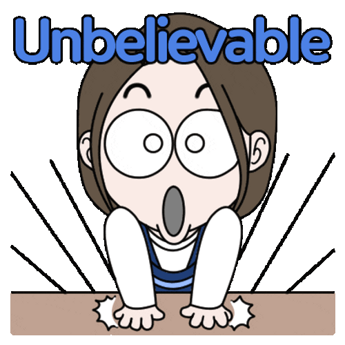 Unbelievable Shocked Girl Cartoon Table Stomp GIF