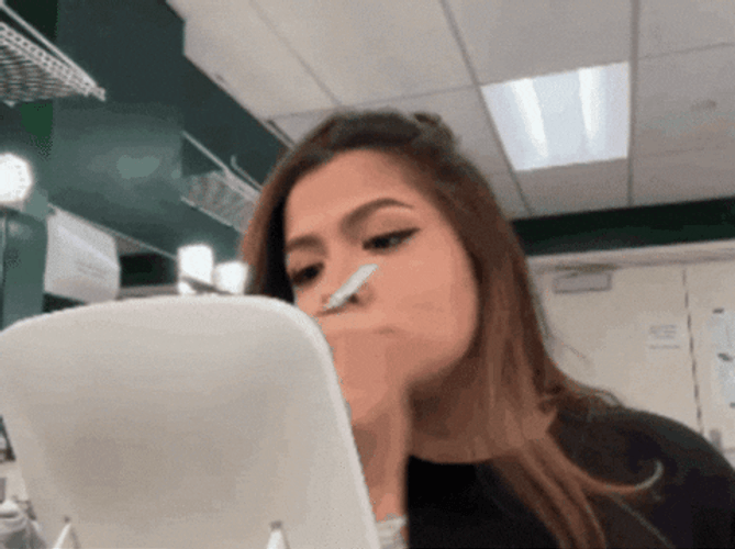Unbothered Alexa Ilacad Doing Make Up GIF
