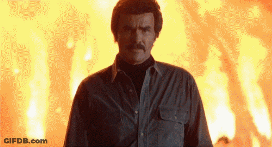 Unbothered Burt Reynolds Walking Away Fire GIF