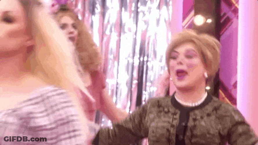 Unbothered Drag Queens Dancing In Circles GIF