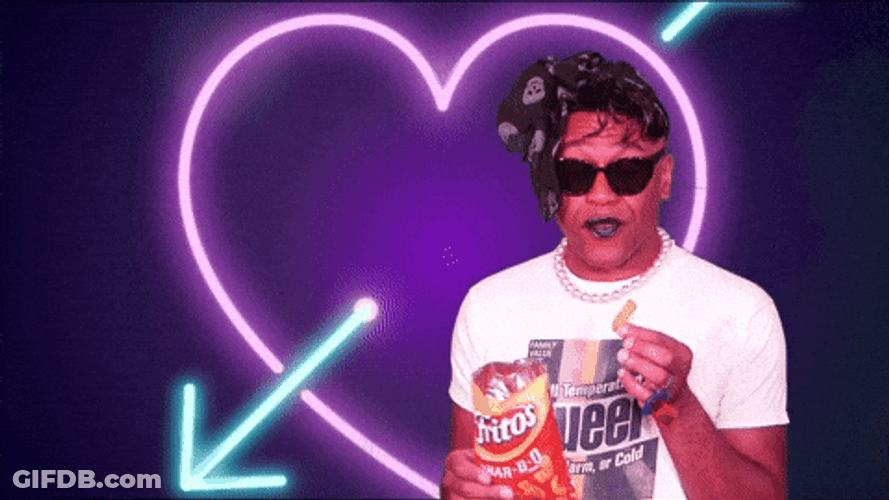Unbothered Gay Eating Potato Chips GIF