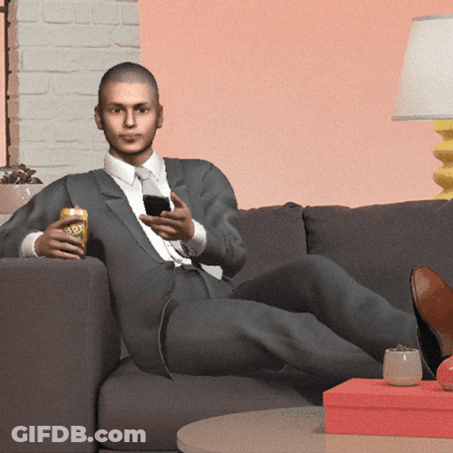 Unbothered Guy In Suit Drinking Wine GIF