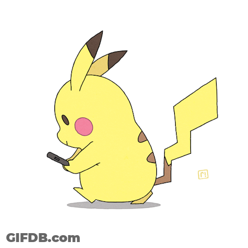 Unbothered Pikachu In Cellphone GIF