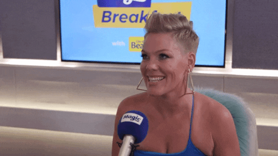 Unbothered Pink Laughing I'm Not Worried GIF