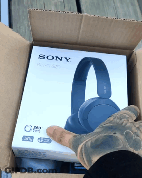 Unboxing New Headphones GIF