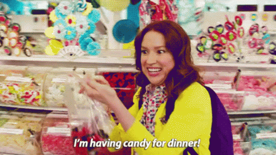 Unbreakable Kimmy Schmidt Candy For Dinner GIF