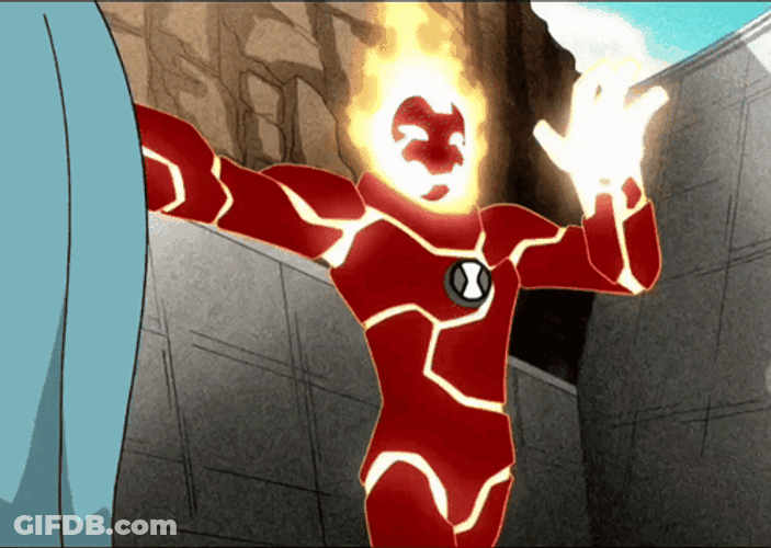 Uncle Ben 10 Heatblast GIF
