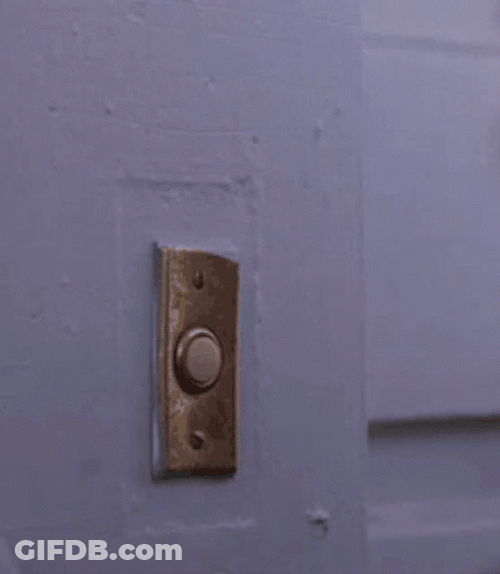 Uncle Buck Trying To Push Door Bell GIF