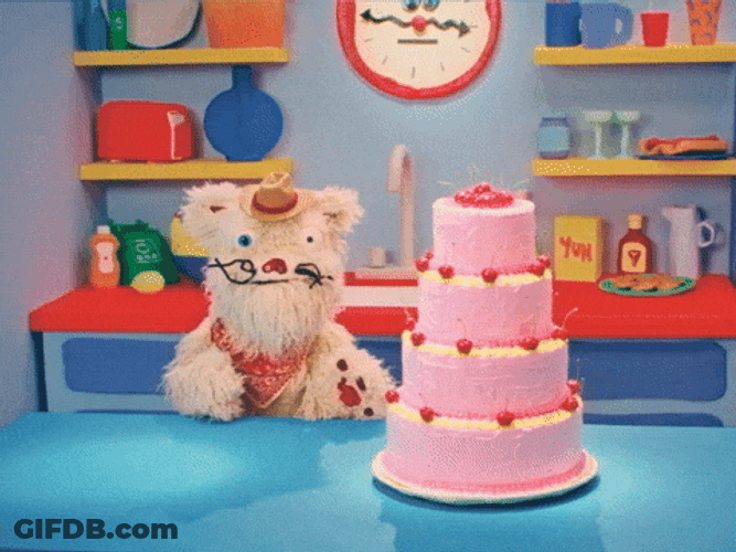 Uncle Howdy Puppet Have Cake GIF