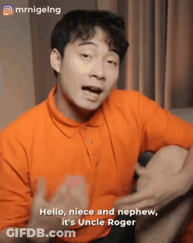 Uncle Roger Says Hello Niece And Nephew GIF