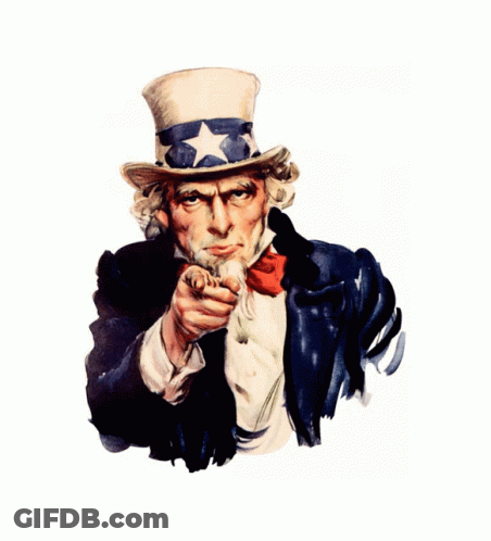 Uncle Sam Pointing At Viewer Synchronizza GIF