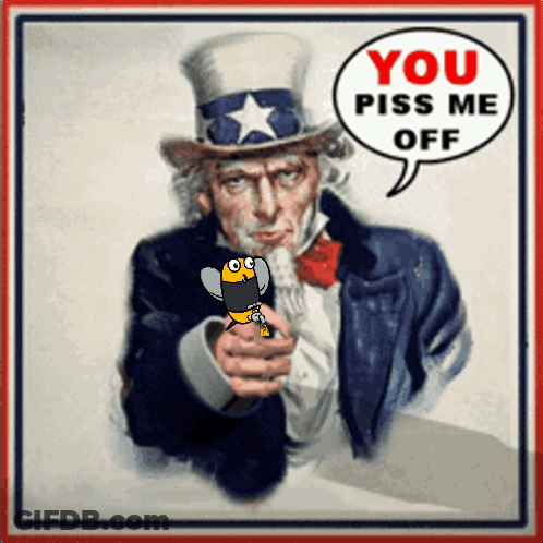 Uncle Sam Pointing Gun At Bee GIF