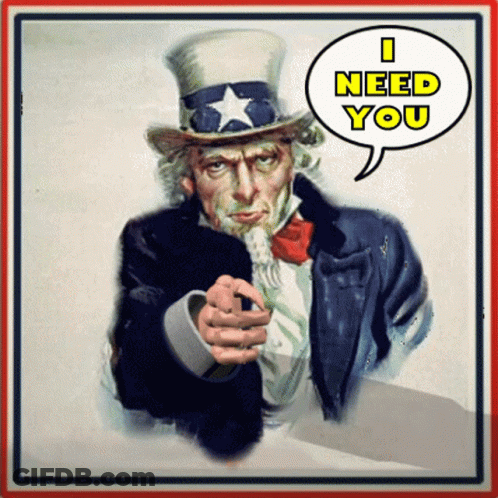 Uncle Sam Pointing I Need You Poster GIF
