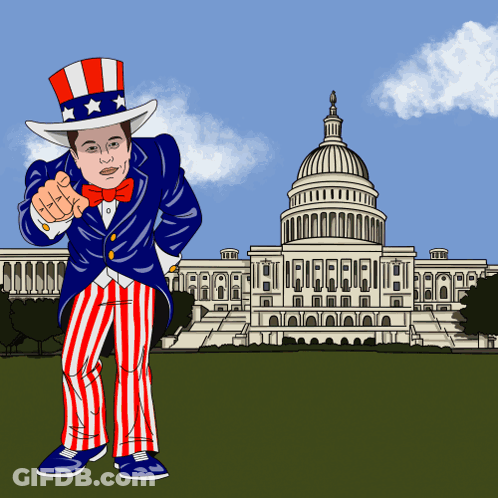 Uncle Sam Pointing In Front Of Capitol GIF