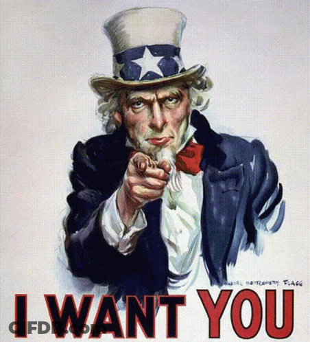 Uncle Sam Pointing With I Want You GIF
