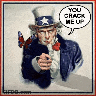 Uncle Sam Poster With Butterfly And Speech Bubble GIF