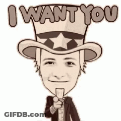 Uncle Sam Saying I Want You GIF
