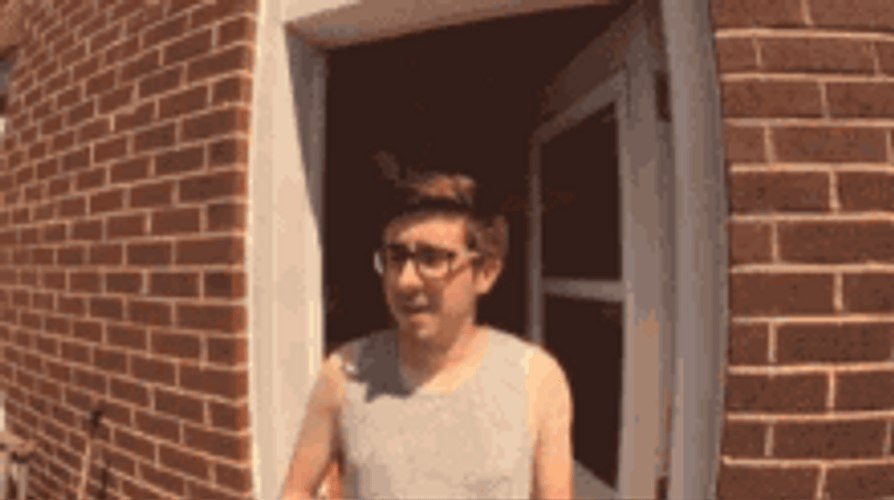 Uncomfortable Man Go Outside Burning Hot Weather GIF