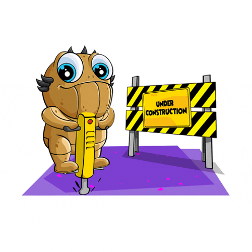 Under Construction Bush Hammering Creature GIF