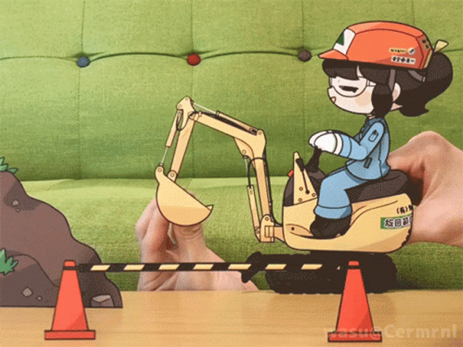 Under Construction Craw Crane Art Project GIF