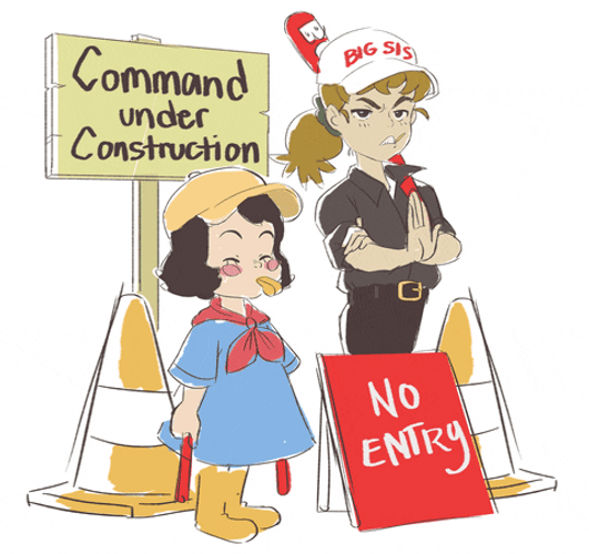 Under Construction Cute Little Girl Directing Traffic GIF