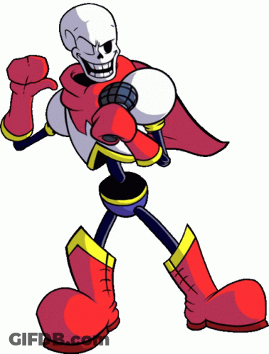 Undertale Papyrus Holding Microphone Red Boots GIF