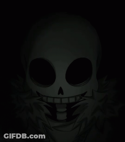Undertale Spooky Scary Skeletons Blue Light GIF