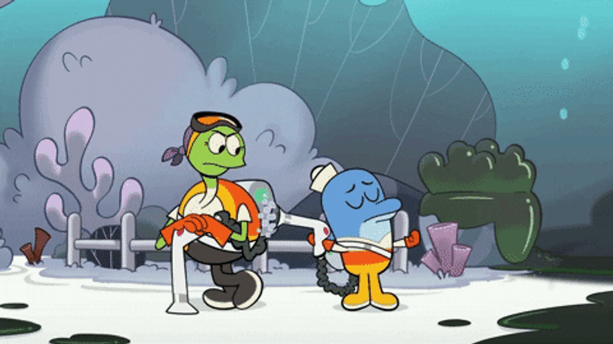 Underwater Cartoon Bubbles GIF