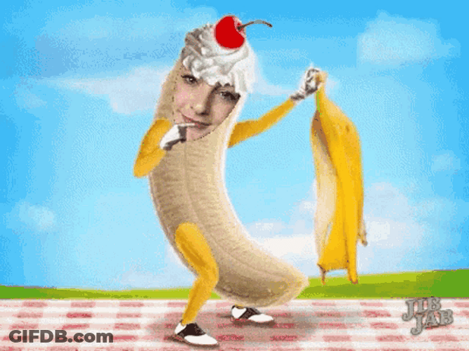 Undressing Dancing Banana Sundae GIF