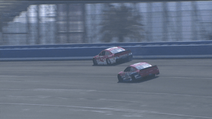 Unexpected Smoke On Nascar Crash GIF