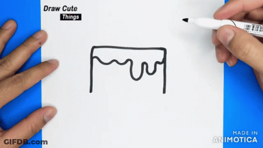 Unfinished Sketch Of A Cake GIF