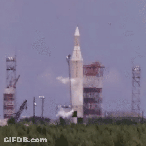 Unfortunate Rocket Launch Fail Explosion GIF
