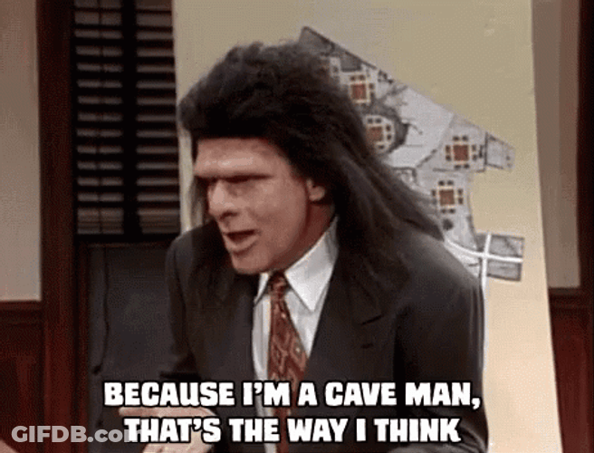 Unfrozen Caveman Lawyer Explaining GIF