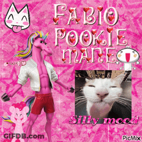 Unicorn And Cat Fabio Pookie Mane Silly Mood GIF
