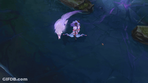 Unicorn And Wolf Floating In Water GIF