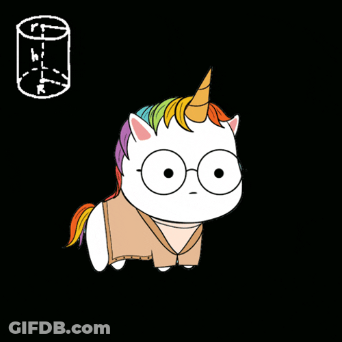 Unicorn Animation Calculating GIF