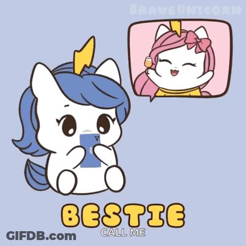 Unicorn Bestie Call Me GIF