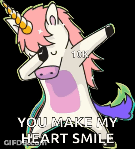 Unicorn Dabbing You Make My Heart Smile GIF